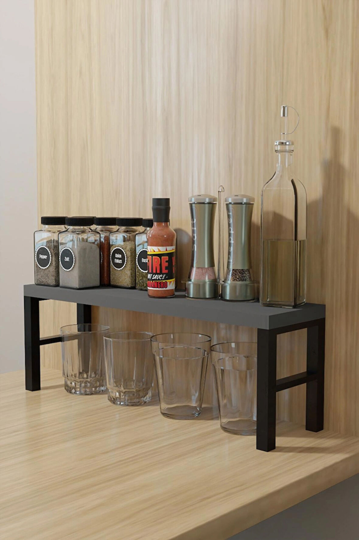 Mutfak Banyo Organizeri, Tezgah Masa Üstü Raf, Çay ,Kahve ,Baharatlık,Makyaj Standı