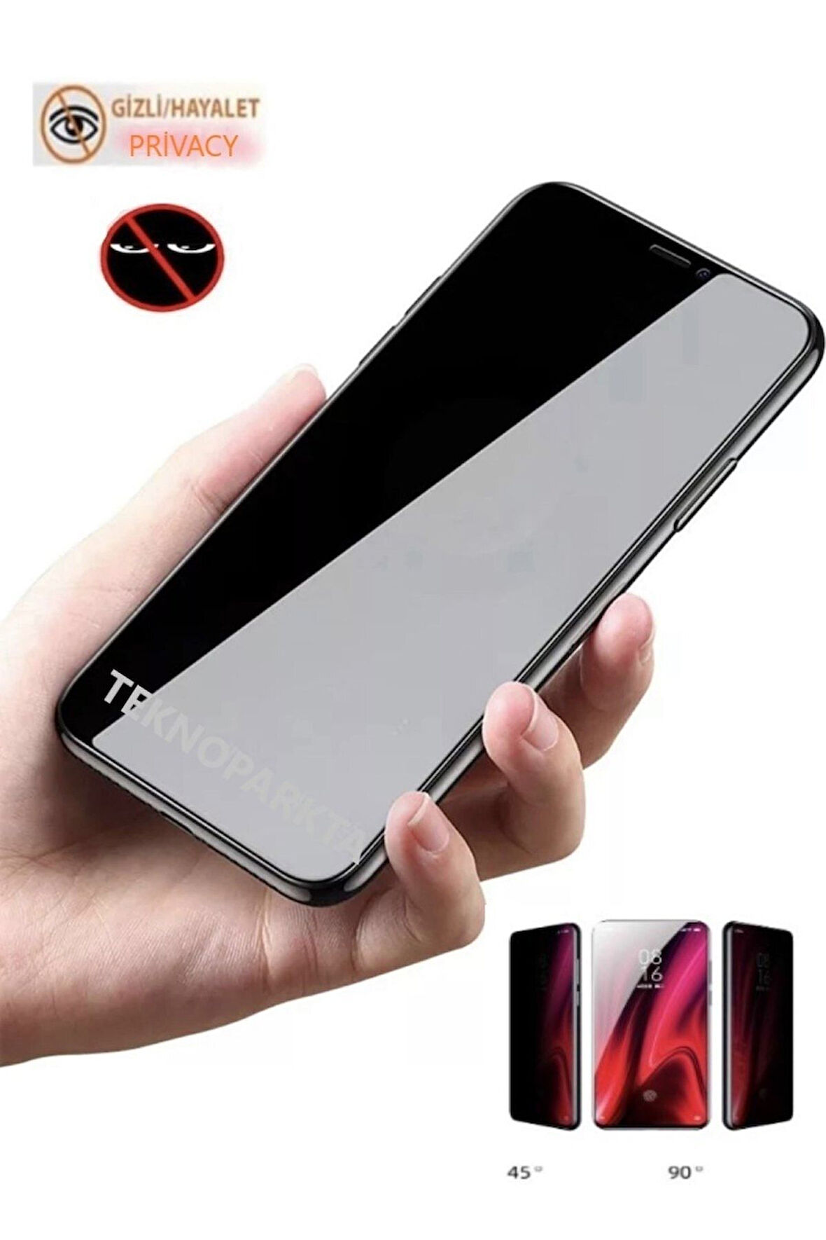 Samsung A34 Hayalet Ekran Koruyucu Privacy Gizlilik Filitreli Tam Kaplayan Kırılmaz Cam