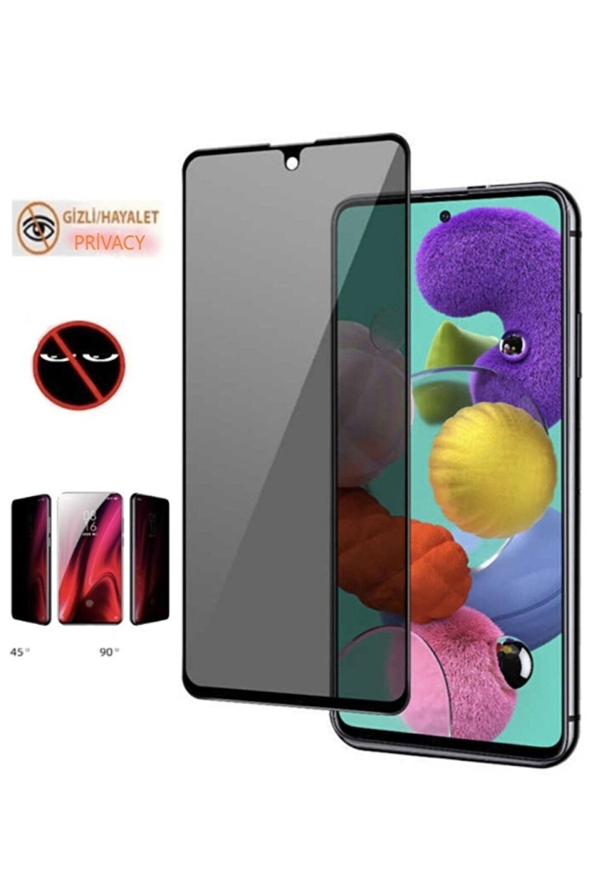 Xiaomi Redmi Note 12 4G Hayalet Ekran Koruyucu Privacy Tam Kaplayan Kırılmaz Cam