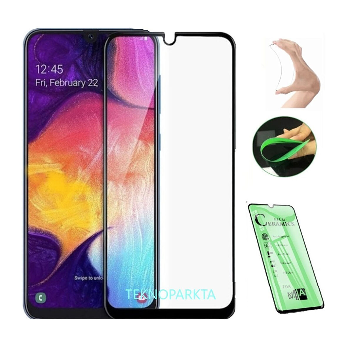 Xiaomi Poco C51 Ekran Koruyucu Seramik Cam Esnek Tam Kaplayan Kırılmaz Cam Ekran