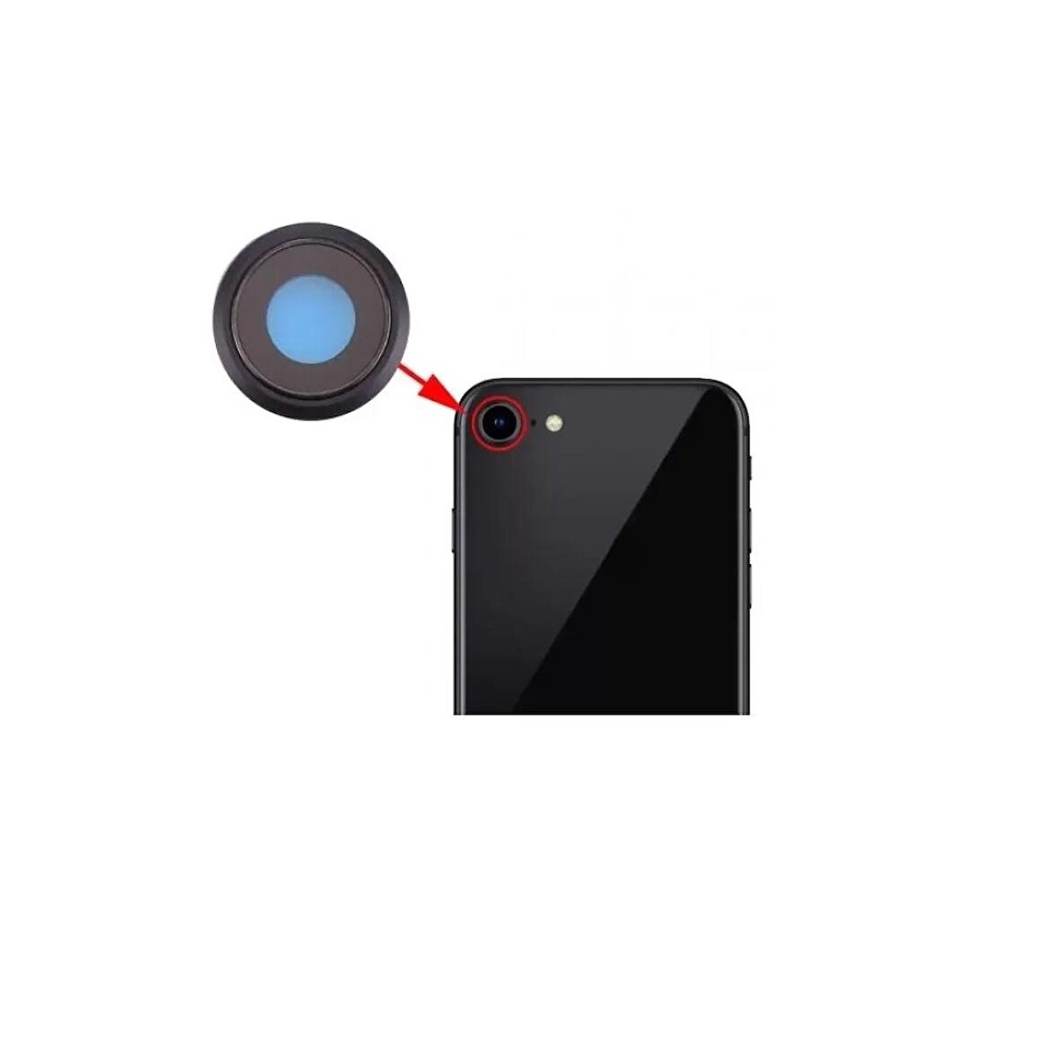 Apple iPhone 7 İle Uyumlu Kamera Camı