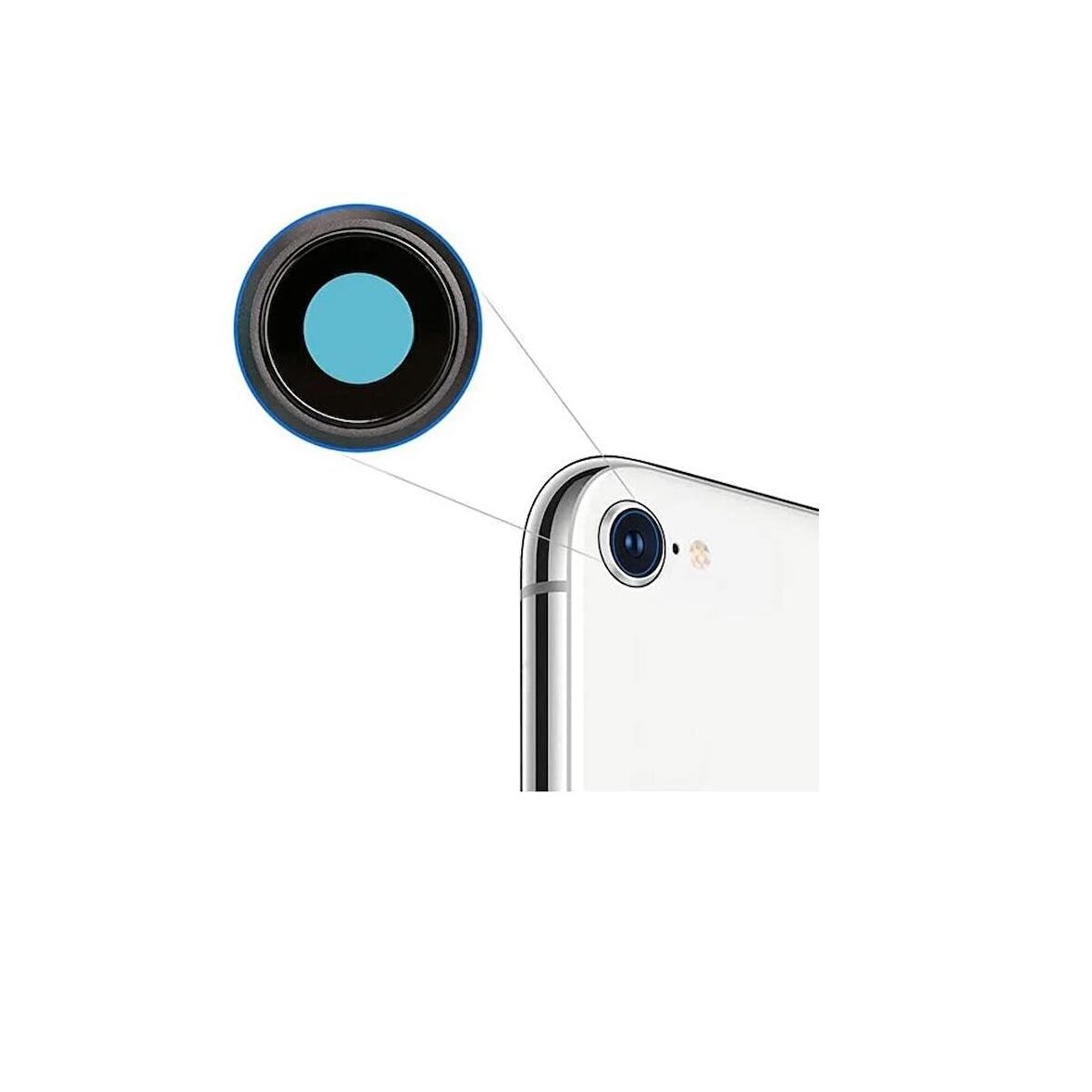 Apple iPhone SE 2020 İle Uyumlu Kamera Camı