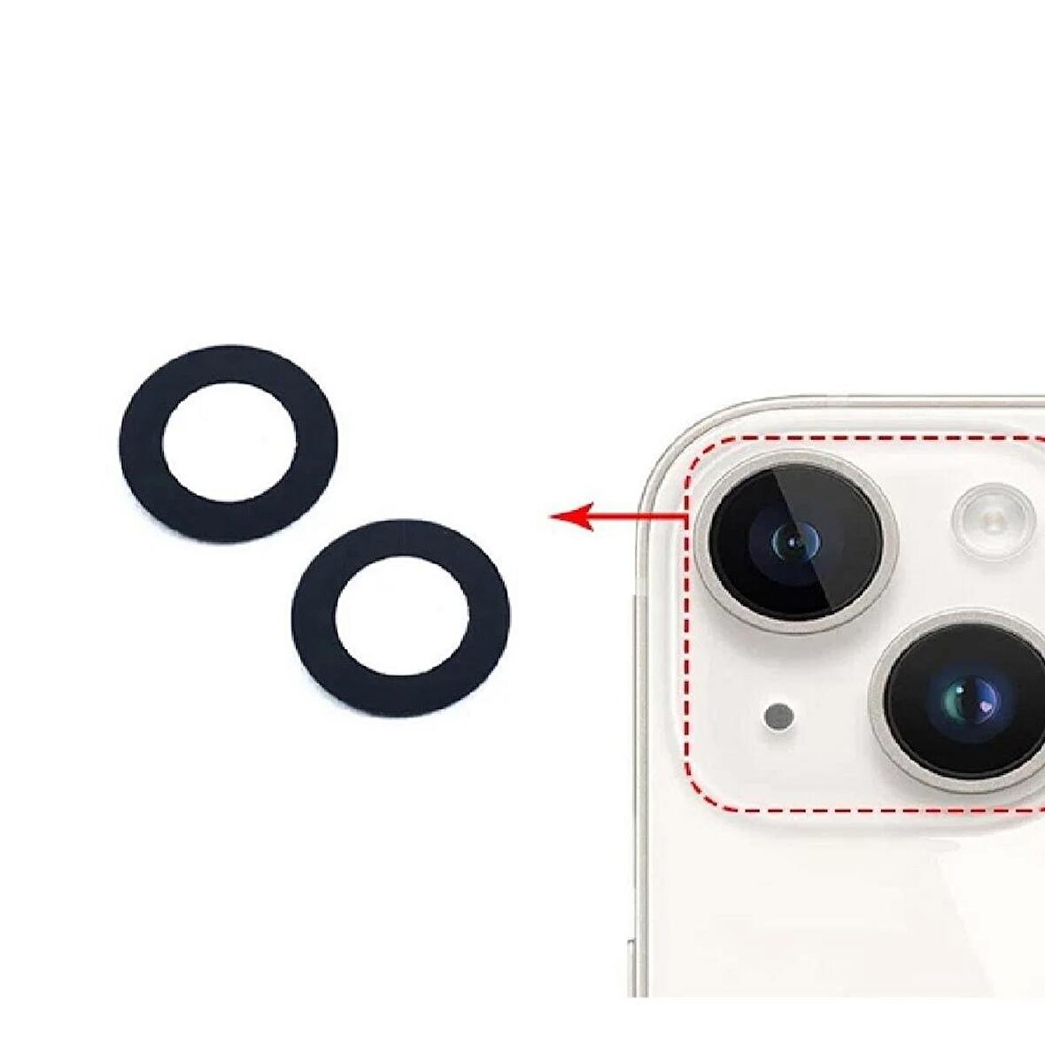 Apple iPhone 14 İle Uyumlu Kamera Camı