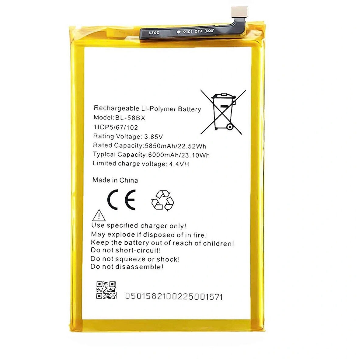 infinix Hot 12 Play İle Uyumlu İthal Pil Batarya BL-58BX