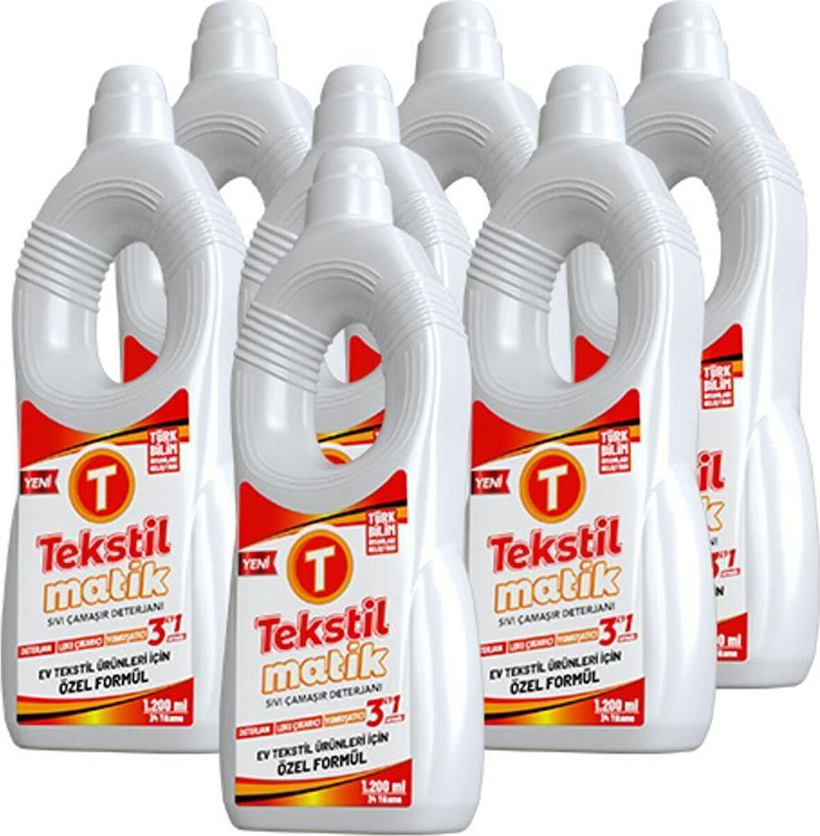 Ev Tekstili 3'ü 1 arada Sıvı Vegan Çamaşır Deterjanı 7 Adet X 1200 ML