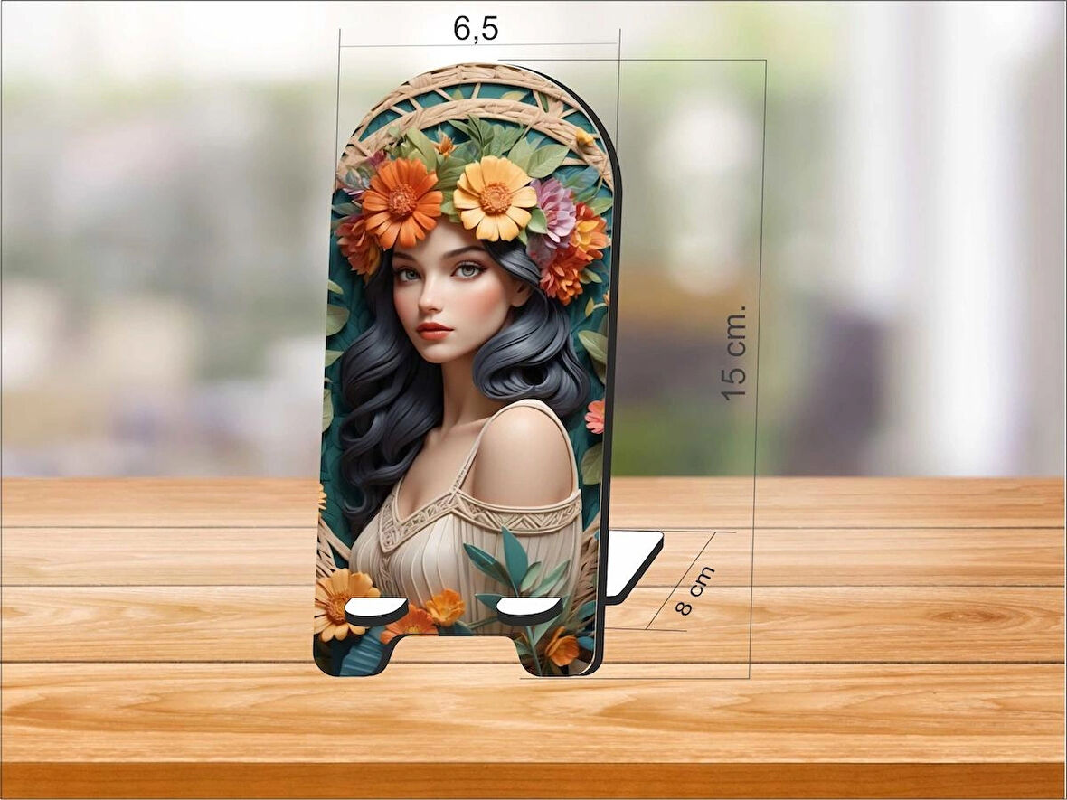  2 Adet Ahşap Telefon Tutucu v2 Masaüstü Telefon 