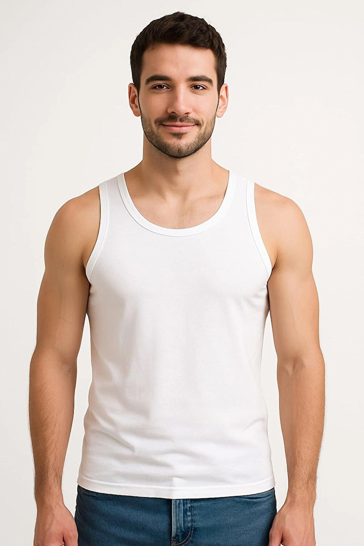 Beyaz Askılı Erkek Atlet 3 Adet %100 Pamuk