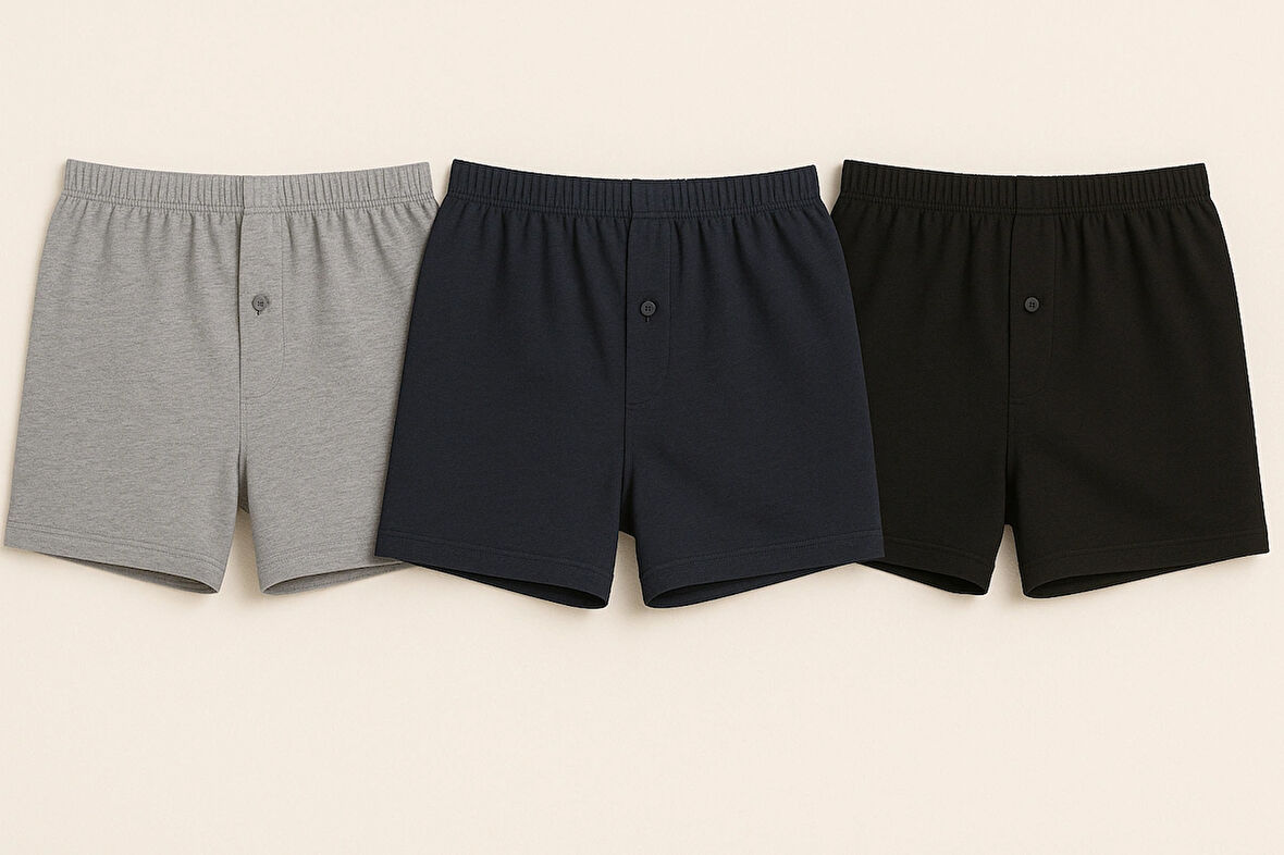 Erkek Boxer Seti 3 Adet Karışık Renk