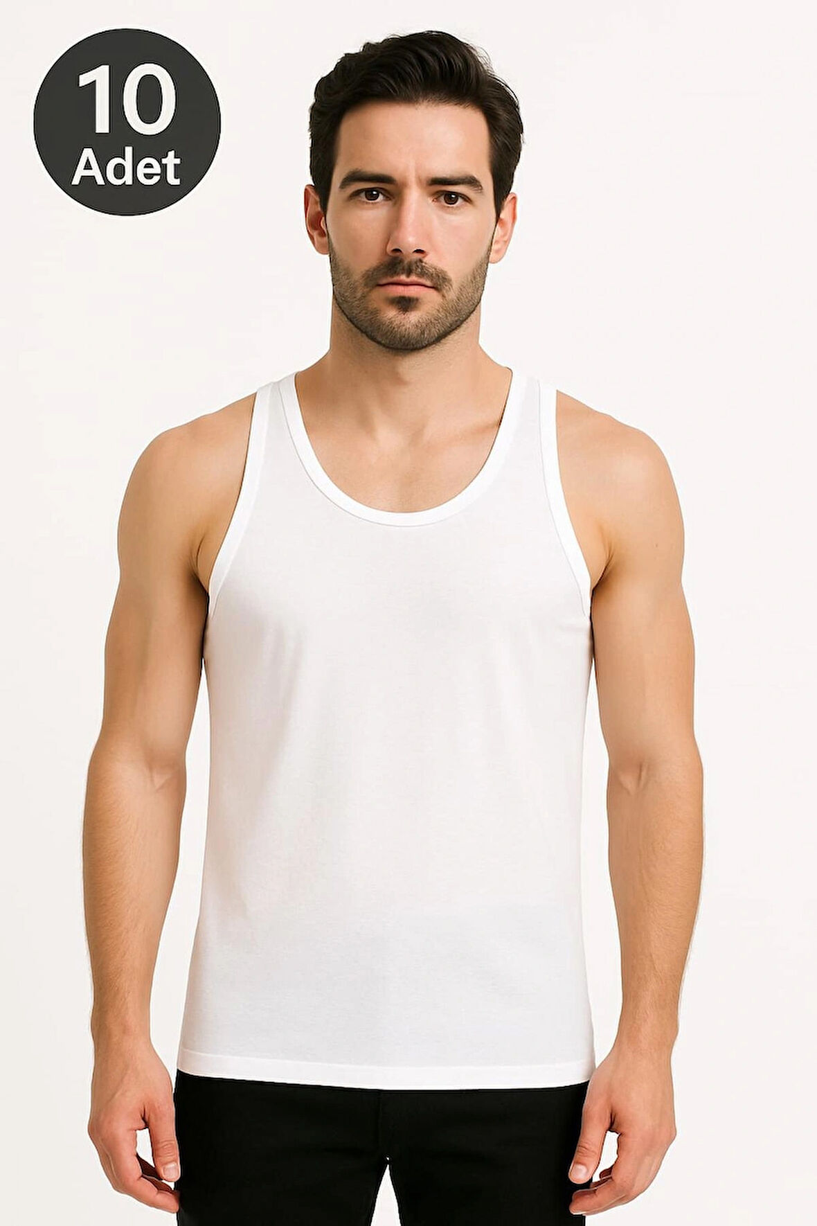 Beyaz Askılı Erkek Atlet Ekonomik Paket 10 Adet %100 Pamuk