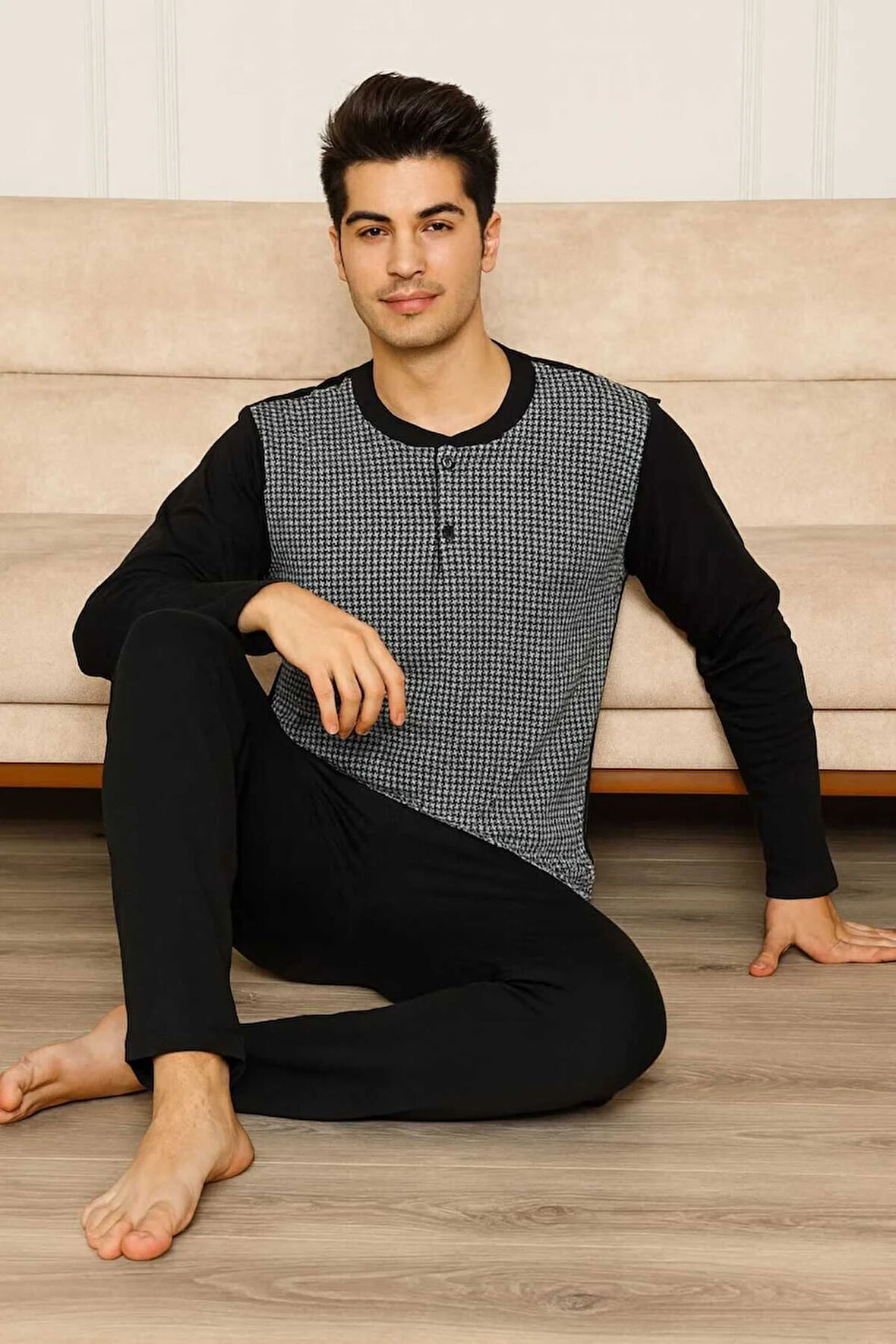 Erkek Pijama Takımı %100 Pamuk