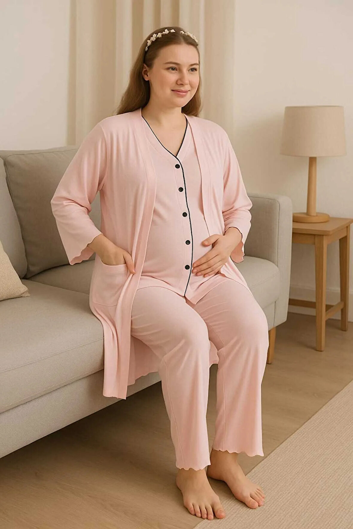 3 Parça Hamile Pijama Takımı