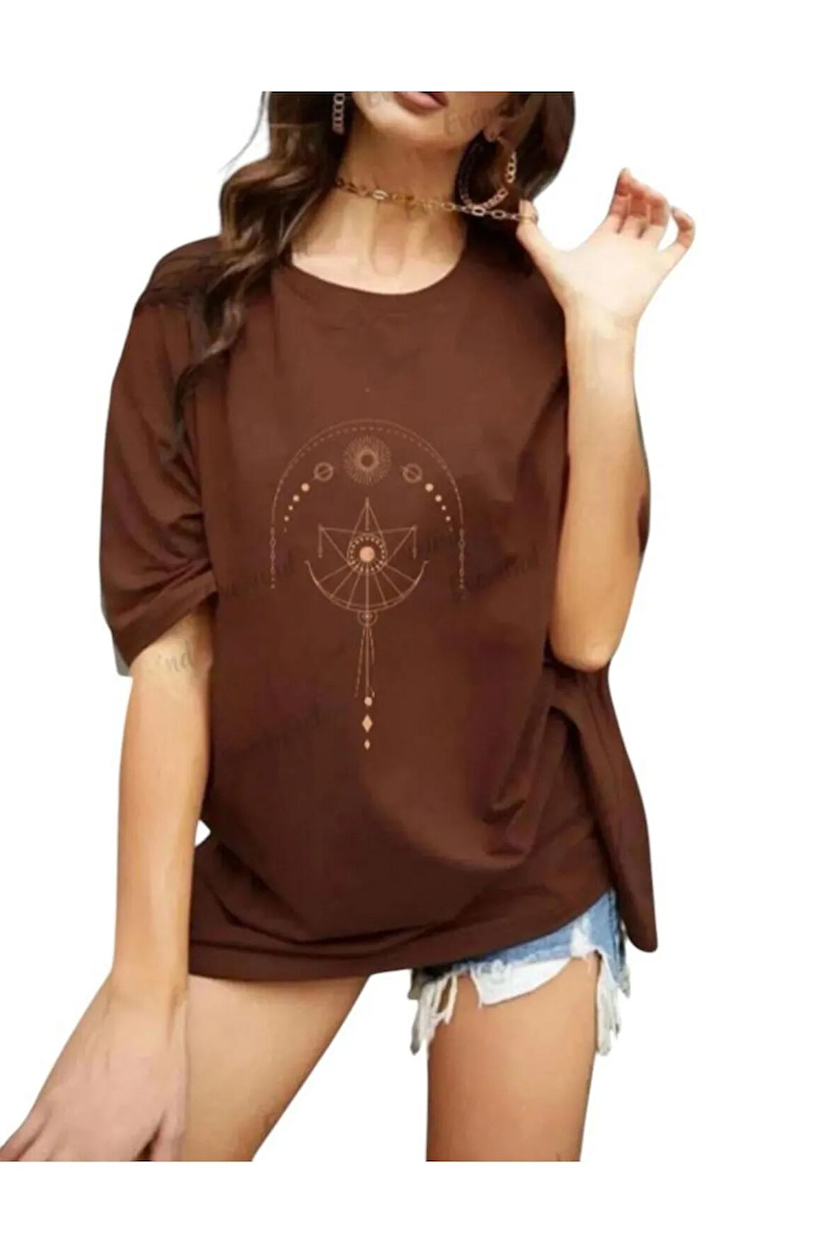 malkoçbey terazi baskılı oversize unisex basic t-şihirt