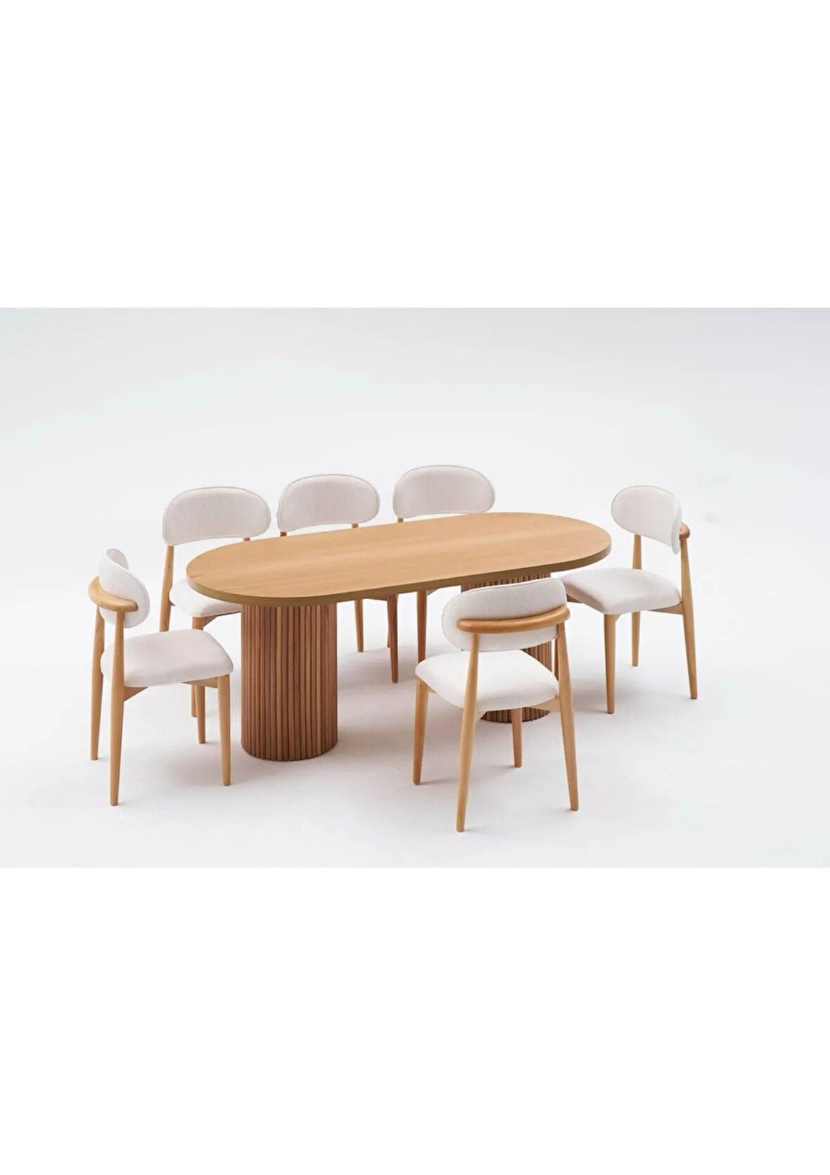 Terra 90 x 170 Masa Sandalye 6 Sandalyeli Mutfak Masası Salon Masa Takımı 