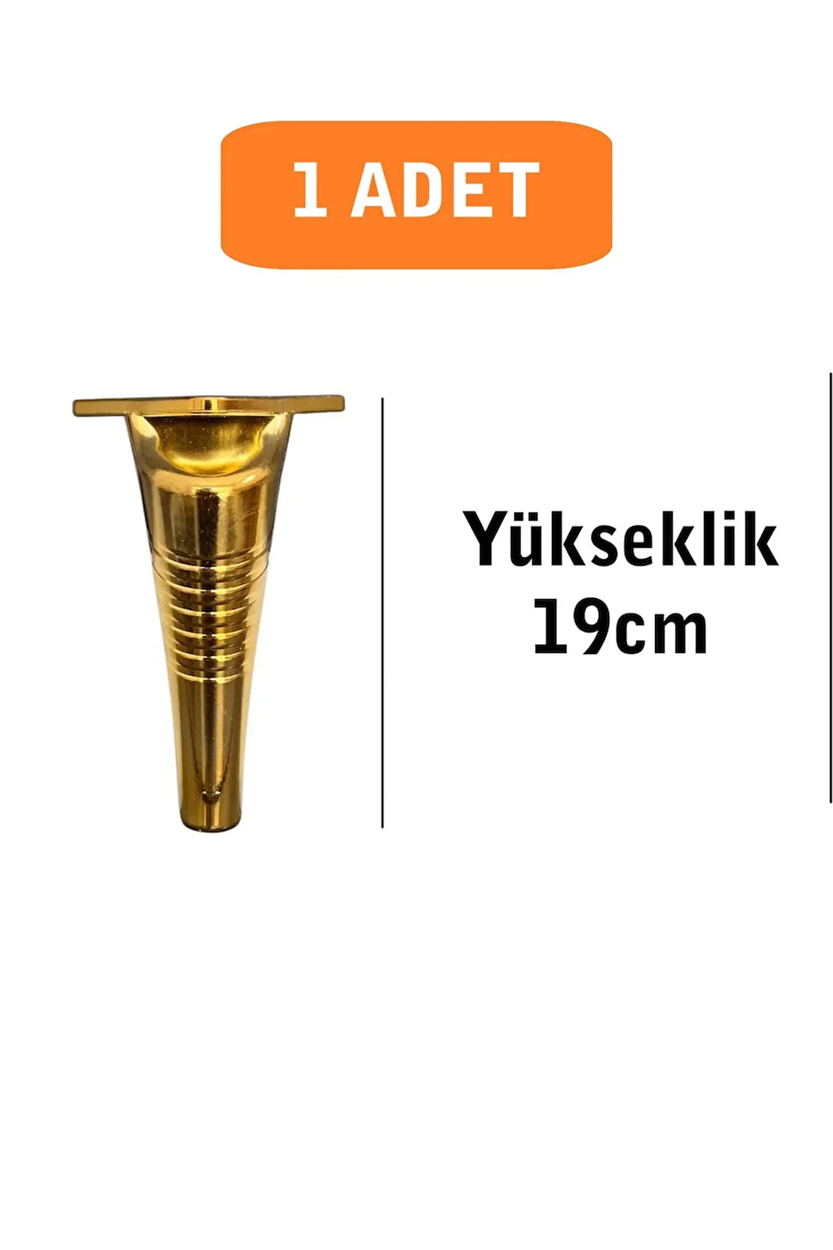 Kanepe Koltuk Tv Ünitesi Konsol Yükseltme Çizgili Model Plastik Ayak 19 Cm Gold Renk 1 Adet