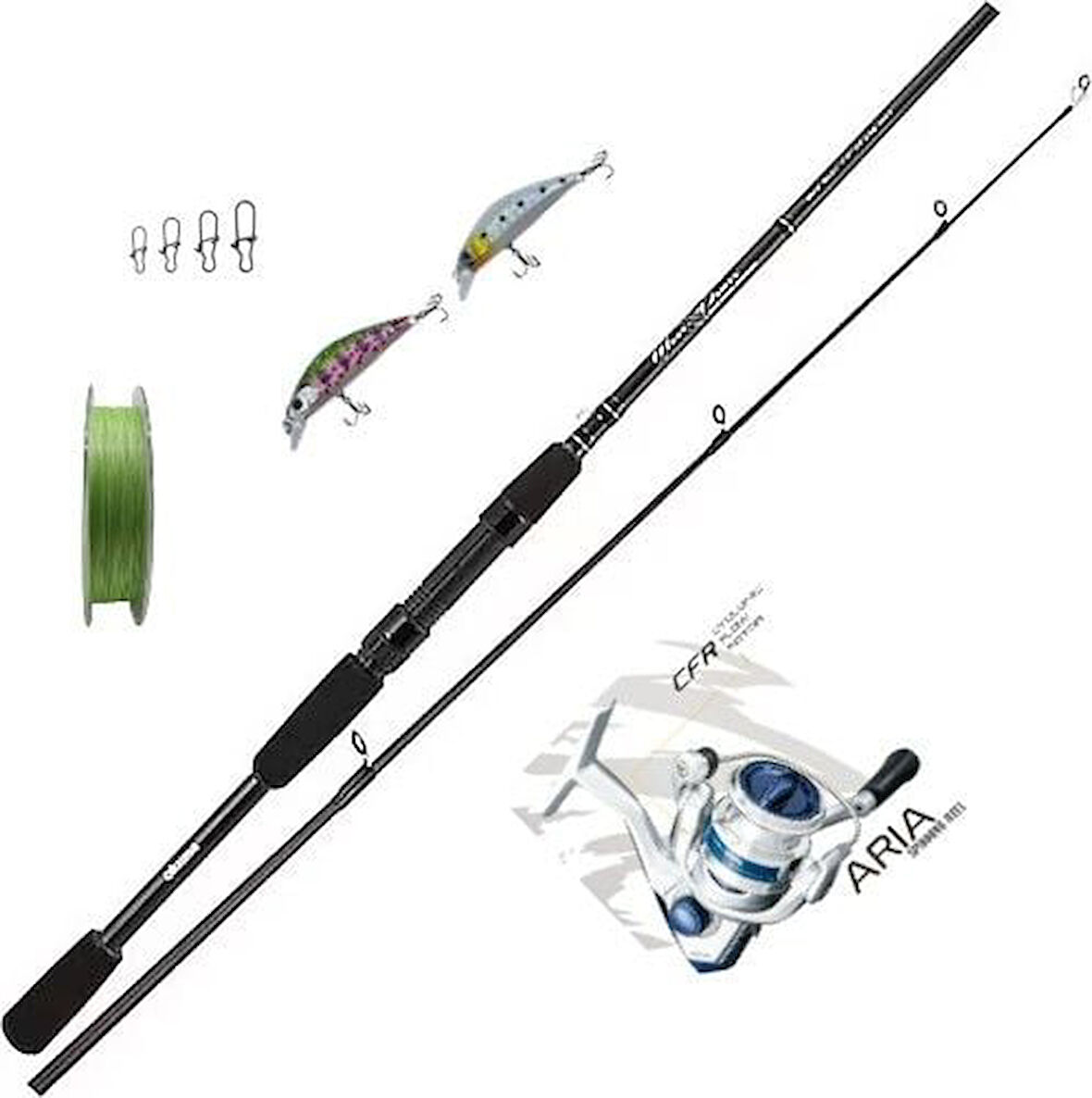 Okuma Wave Power 210cm 0-8g /Okuma Aria 1000A makine Spin Olta Seti