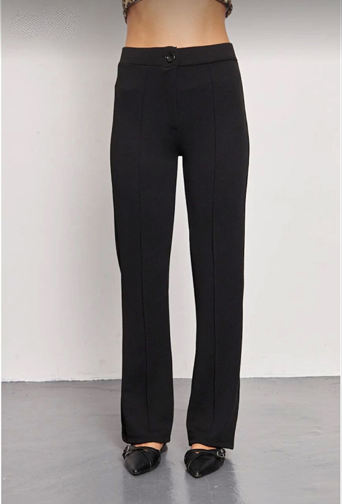 Teusta Siyah Palazzo Pantolon Oversize Kesim - Siyah