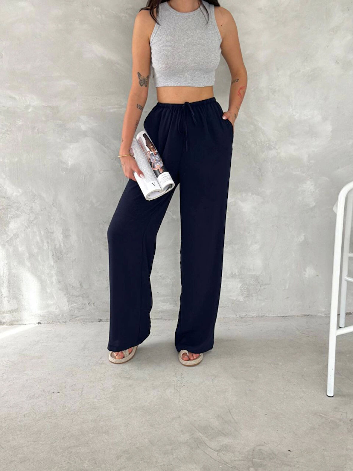 Teusta Ayrobin Oversize Pantalon - Lacivert