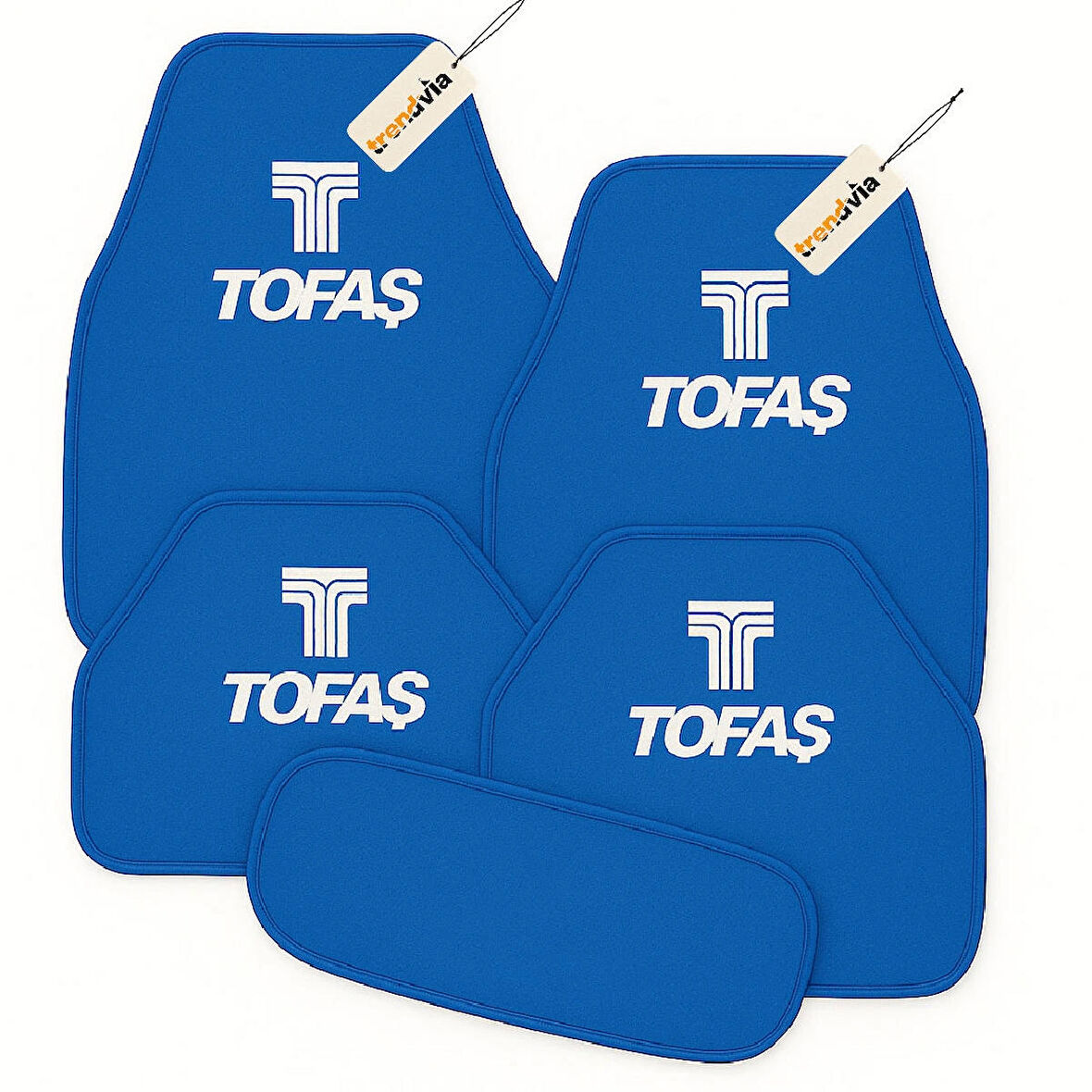 Mavi Renk TOFAŞ Yazılı Oto Halı Paspas 5 Parça – Suya Dayanıklı, Kaymaz ve Kolay Temizlenen Araç Paspası