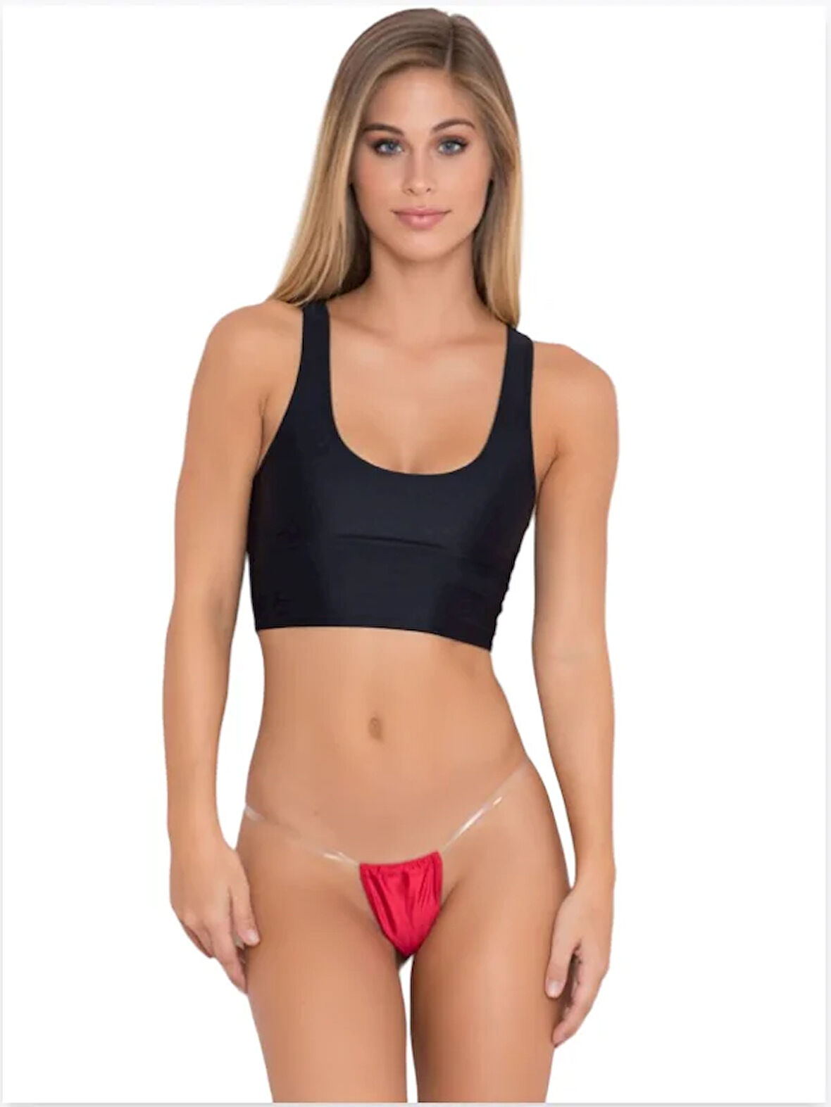 Tegan Fantezi Kırmızı Şefaf Lastikli Tanga TG271302