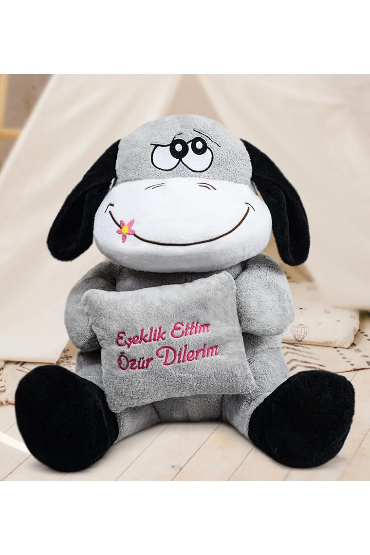 97 Cm Eşeklik Ettim Özür Dilerim Pelüş Eşeği (100% Yerli Üretim)