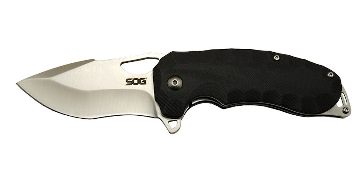 Sog Kiku XR 6986 BK Siyah Kamp Çakı 18cm - Yarı Otomatik, Kemerlikli, Kutulu