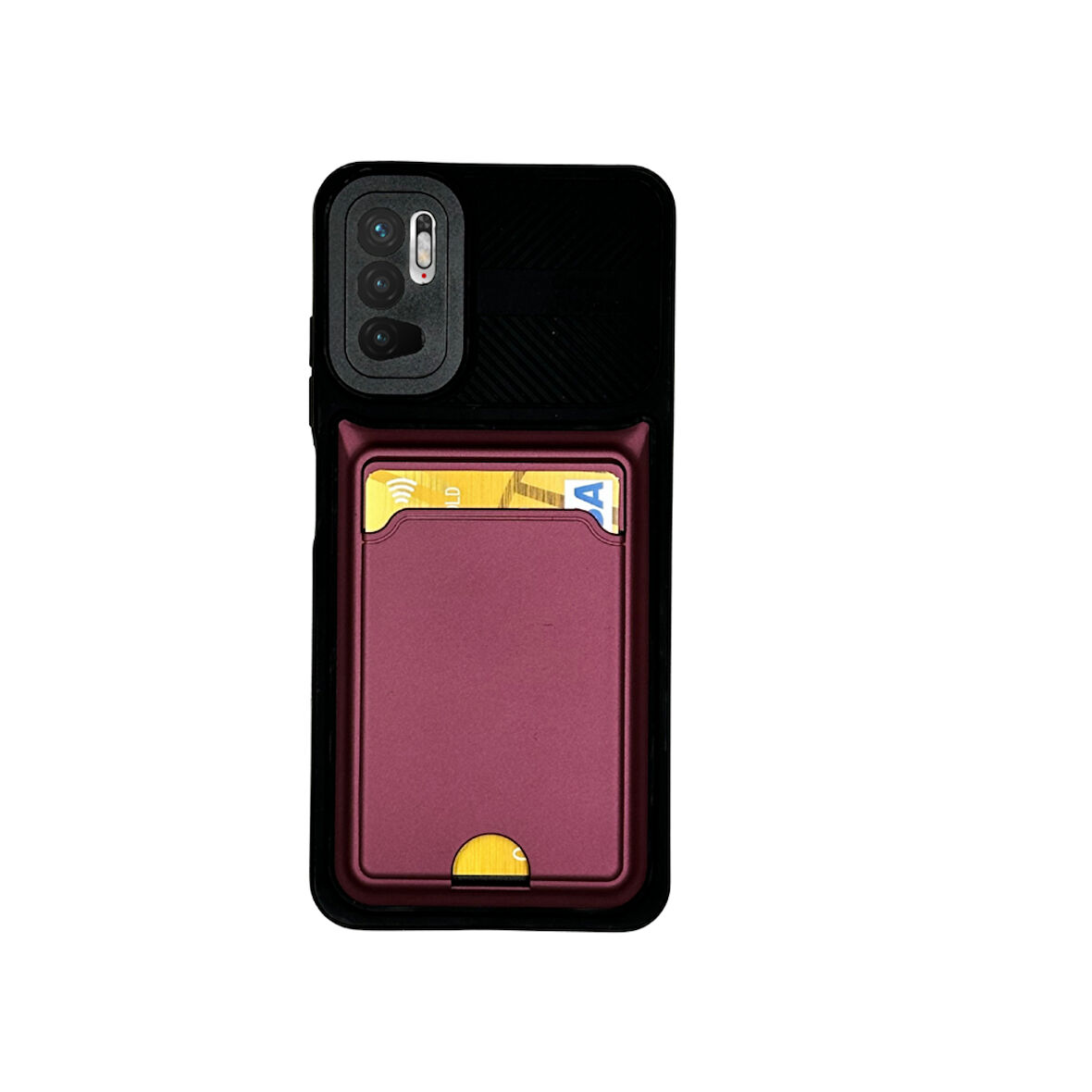 XİAOMİ REDMİ NOTE 10 5G  KARTLIKLI SİLİKON KILIF BORDO