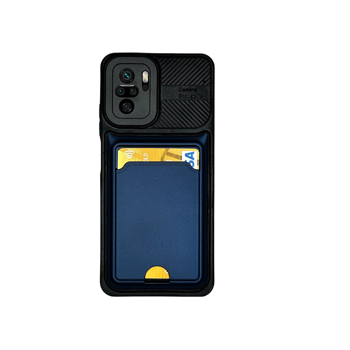 XİAOMİ REDMİ NOTE 10  KARTLIKLI SİLİKON KILIF LACİVERT