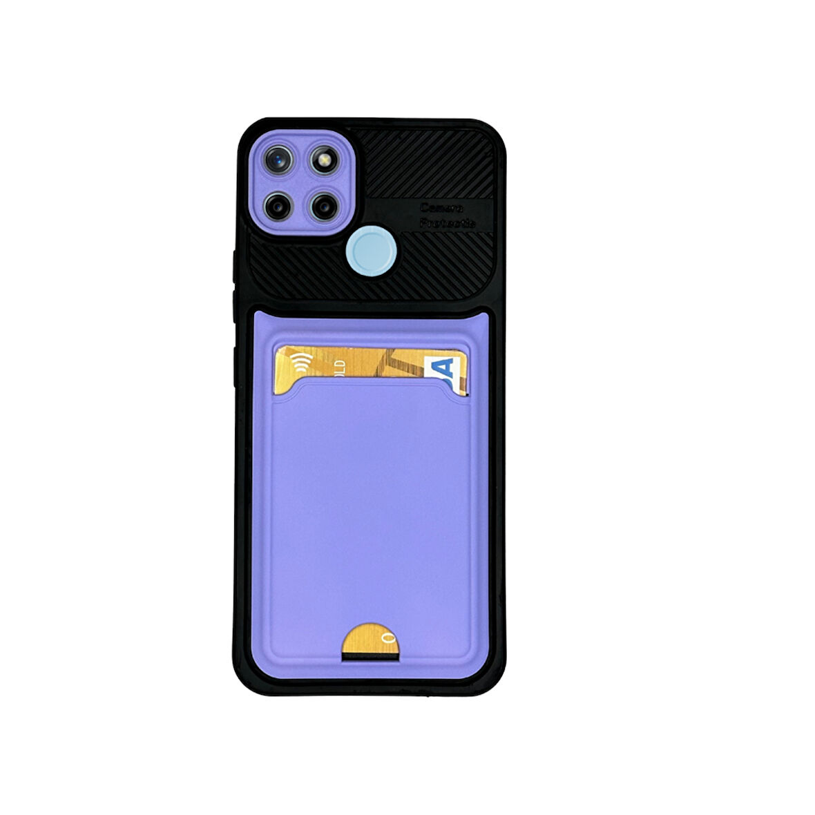 REALME C25 Y  KARTLIKLI SİLİKON KILIF LİLA