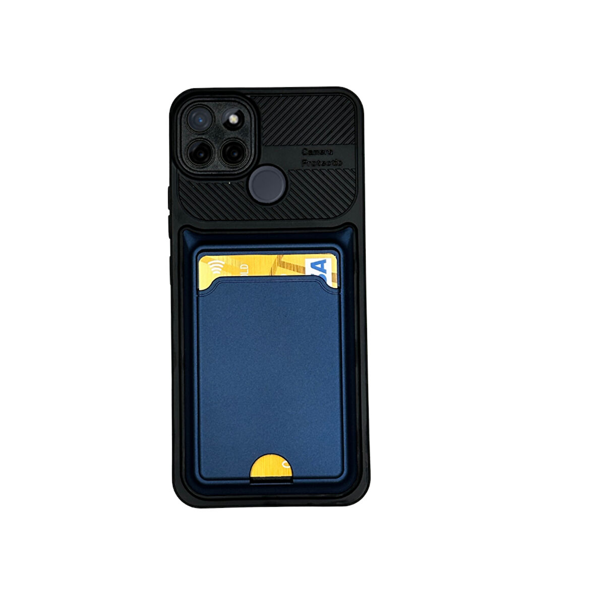 REALME C21 Y  KARTLIKLI SİLİKON KILIF LACİVERT