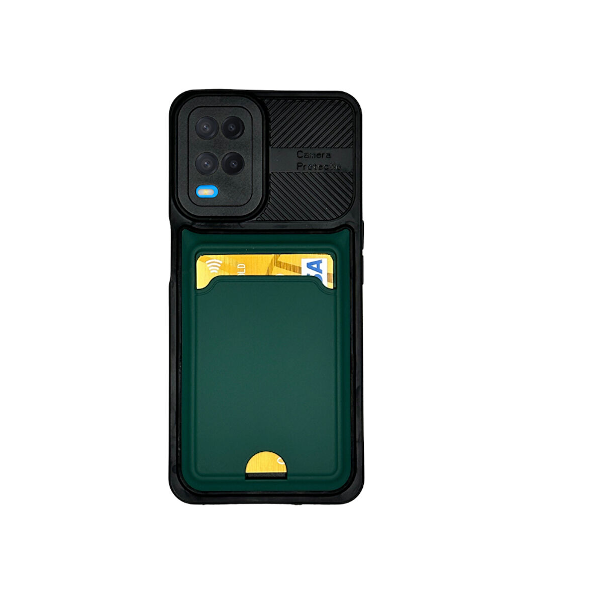 OPPO A54  KARTLIKLI SİLİKON KILIF YEŞİL