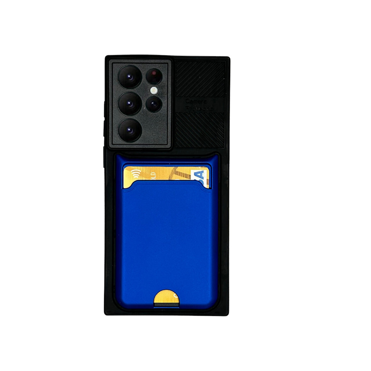 SAMSUNG S22 ULTRA  KARTLIKLI SİLİKON KILIF MAVİ