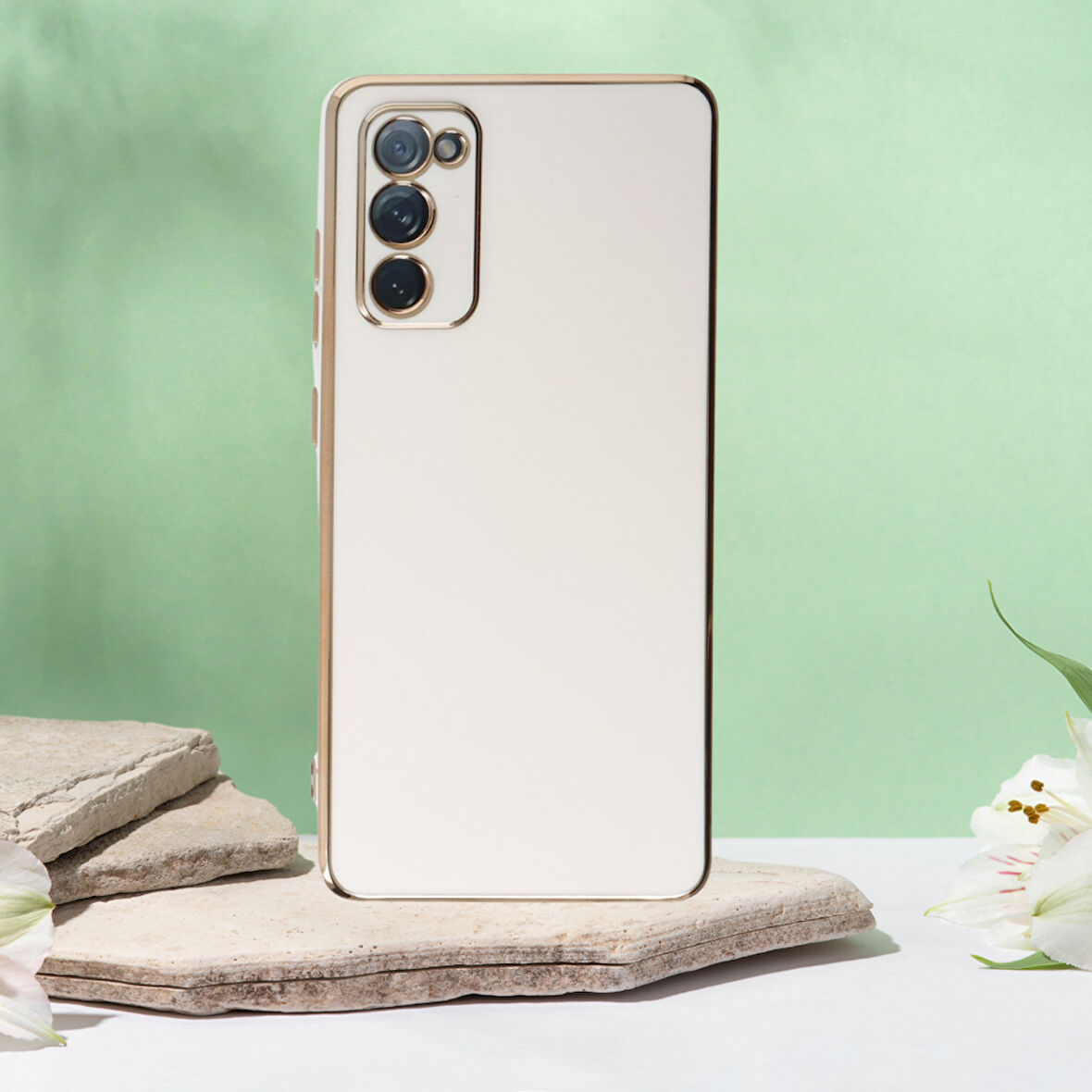 SAMSUNG S20 FE  ŞANZELİZE KILIF BEYAZ