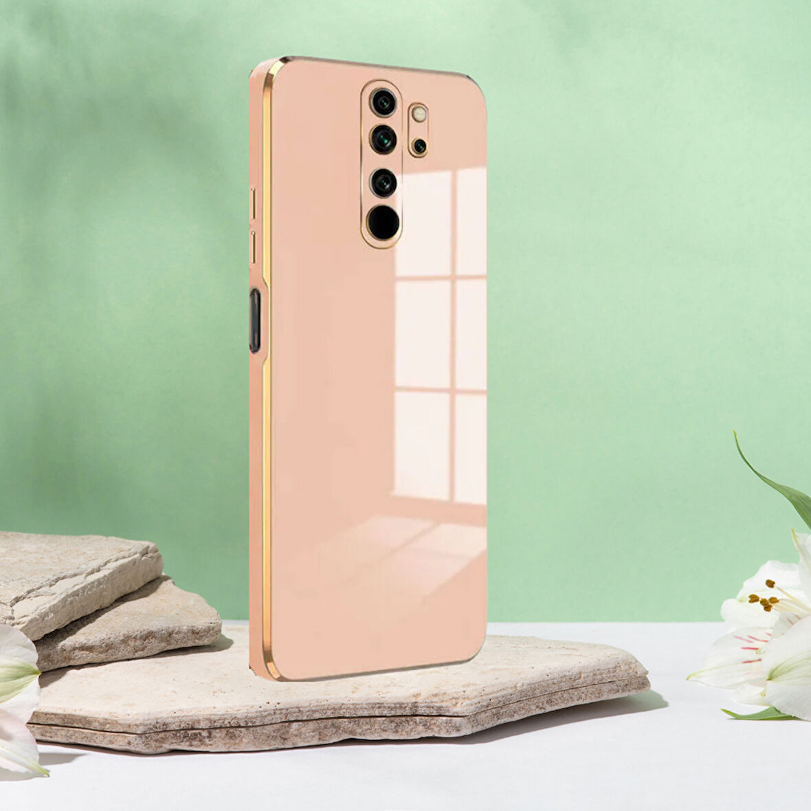 XİAOMİ REDMİ NOTE 8 PRO  ŞANZELİZE KILIF ROSE GOLD