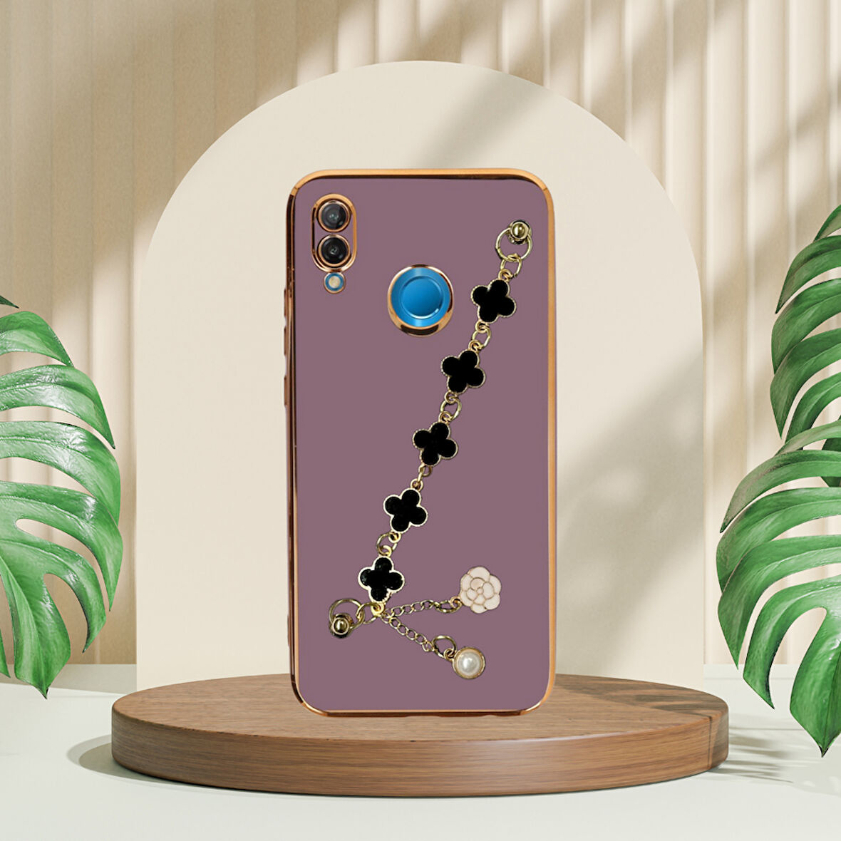 HUAWEİ P20 LİTE ELÇEK ŞANZELİZE KILIF LİLA