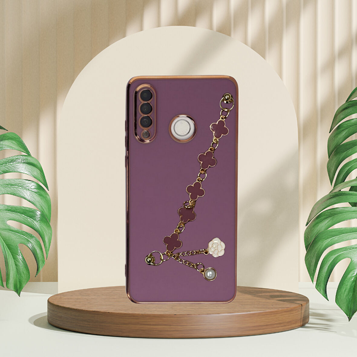 HUAWEİ P30 LİTE   ELÇEK ŞANZELİZE KILIF LİLA