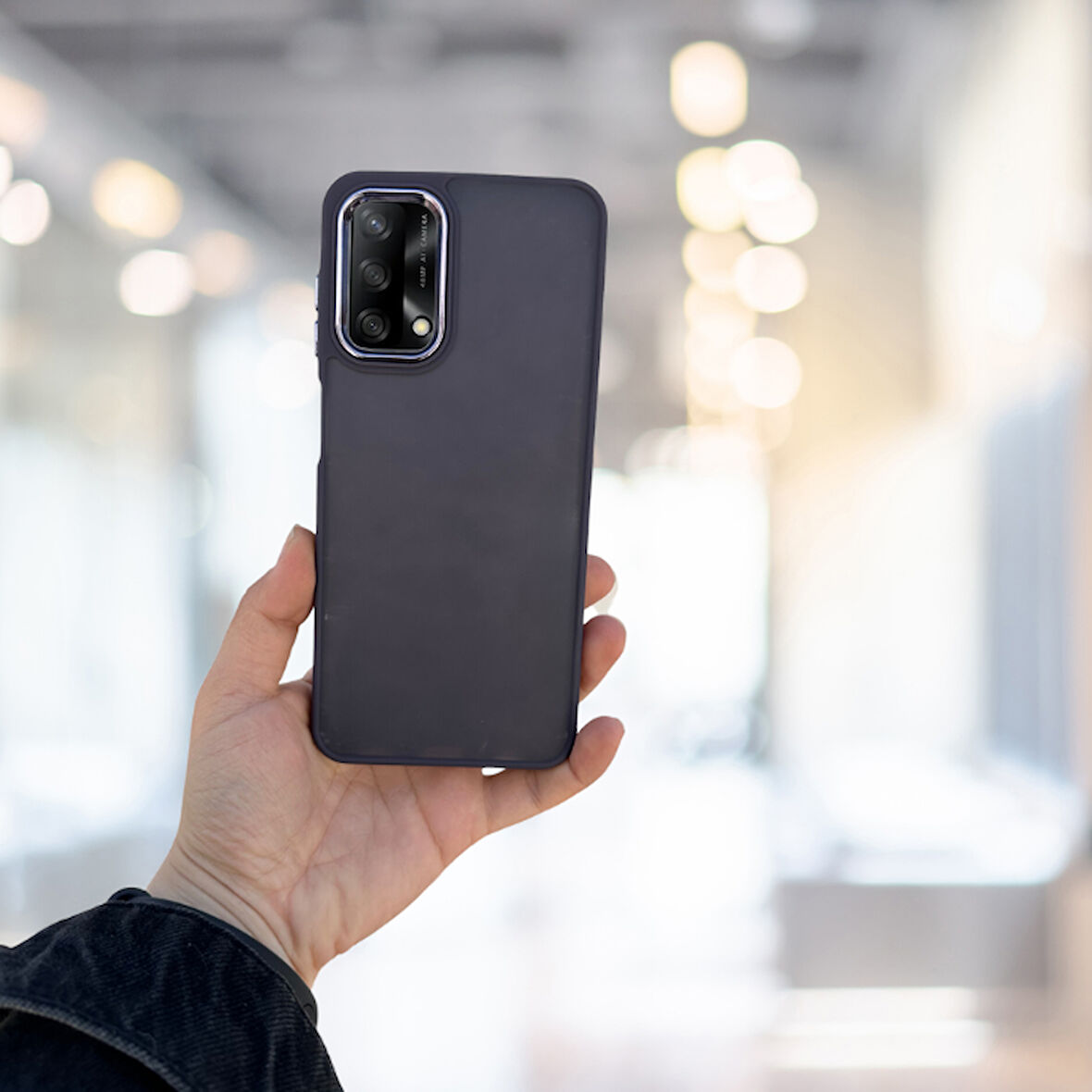 OPPO A74  ARKASI BUZLU ŞEFFAF HASSAS DÜĞME KAMERA ÇIKINTILI SERT MAT PERFECT MOR