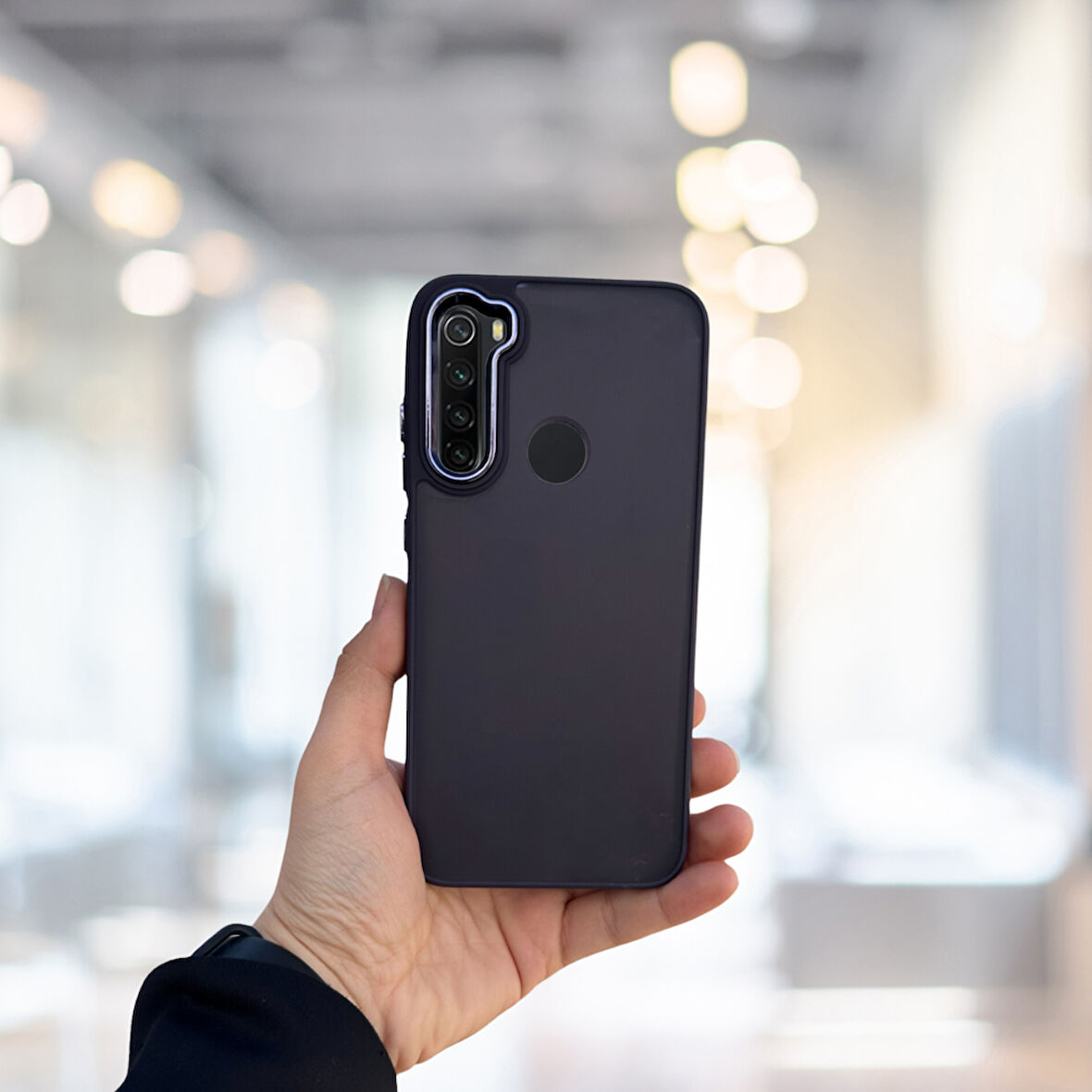 XİAOMİ REDMİ NOTE 8  ARKASI BUZLU ŞEFFAF HASSAS DÜĞME KAMERA ÇIKINTILI SERT MAT PERFECT MOR