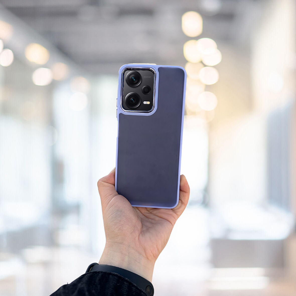 XİAOMİ REDMİ NOTE 12 PRO PLUS 5G  ARKASI BUZLU ŞEFFAF HASSAS DÜĞME KAMERA ÇIKINTILI SERT MAT PERFECT LİLA