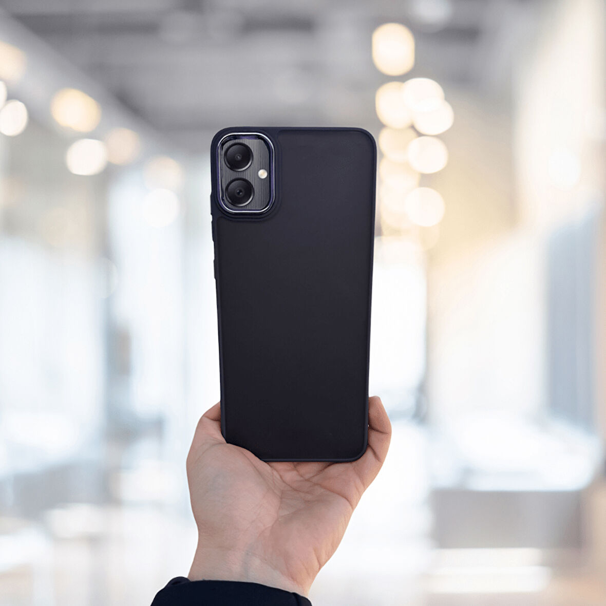SAMSUNG A05  ARKASI BUZLU ŞEFFAF HASSAS DÜĞME KAMERA ÇIKINTILI SERT MAT PERFECT MOR