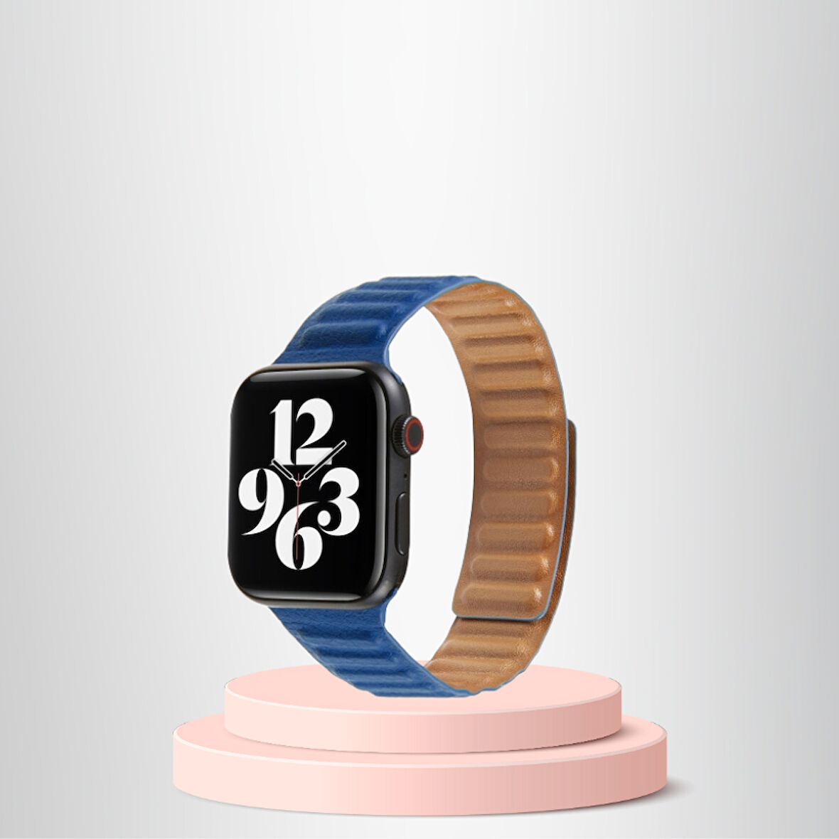 Apple Watch 42/44/45mm Uyumlu İnce Dokuma Mıknatıslı Kordon LACİVERT