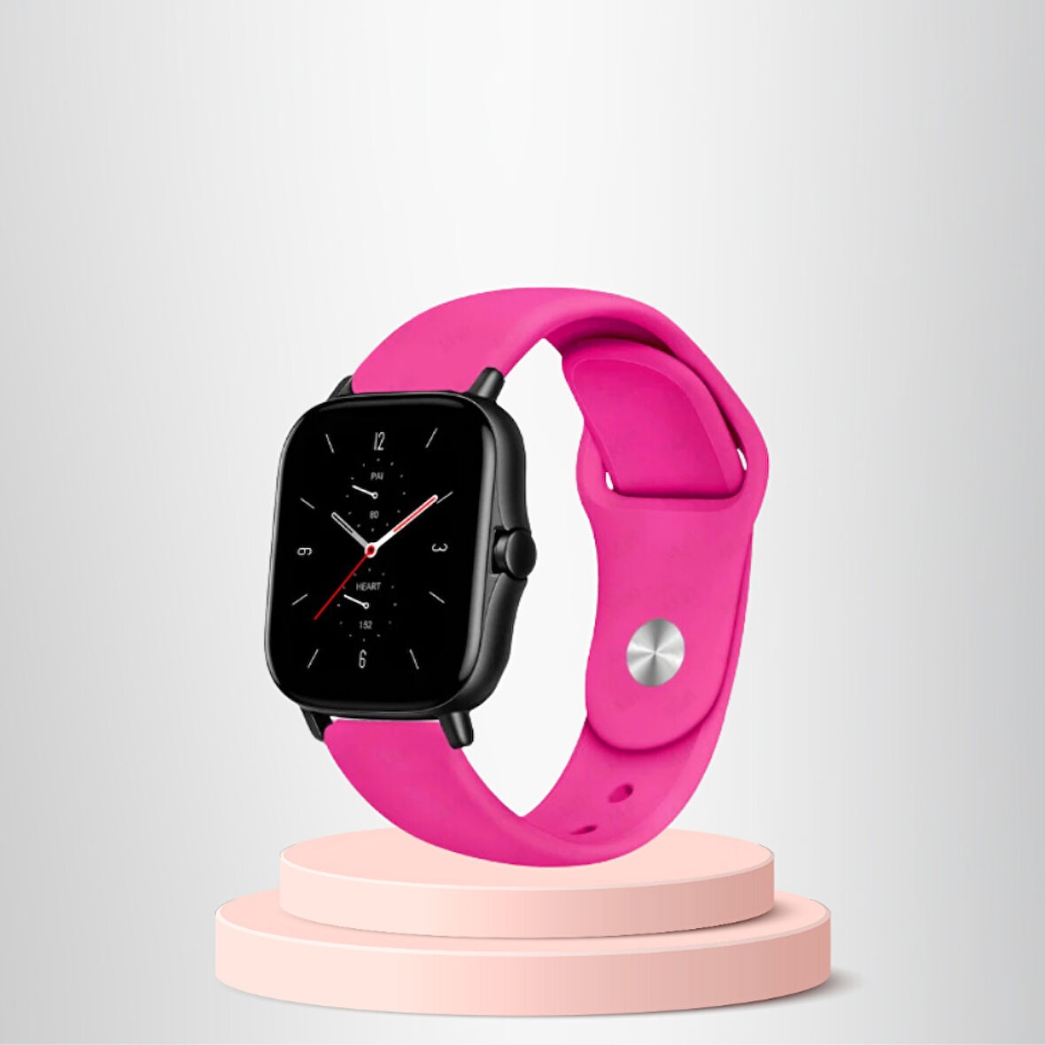 Apple Watch 38 40 41mm/S  A Kalite Kordon Kayış Bileklik Klasik Kaliteli Silikon Kordon PEMBE