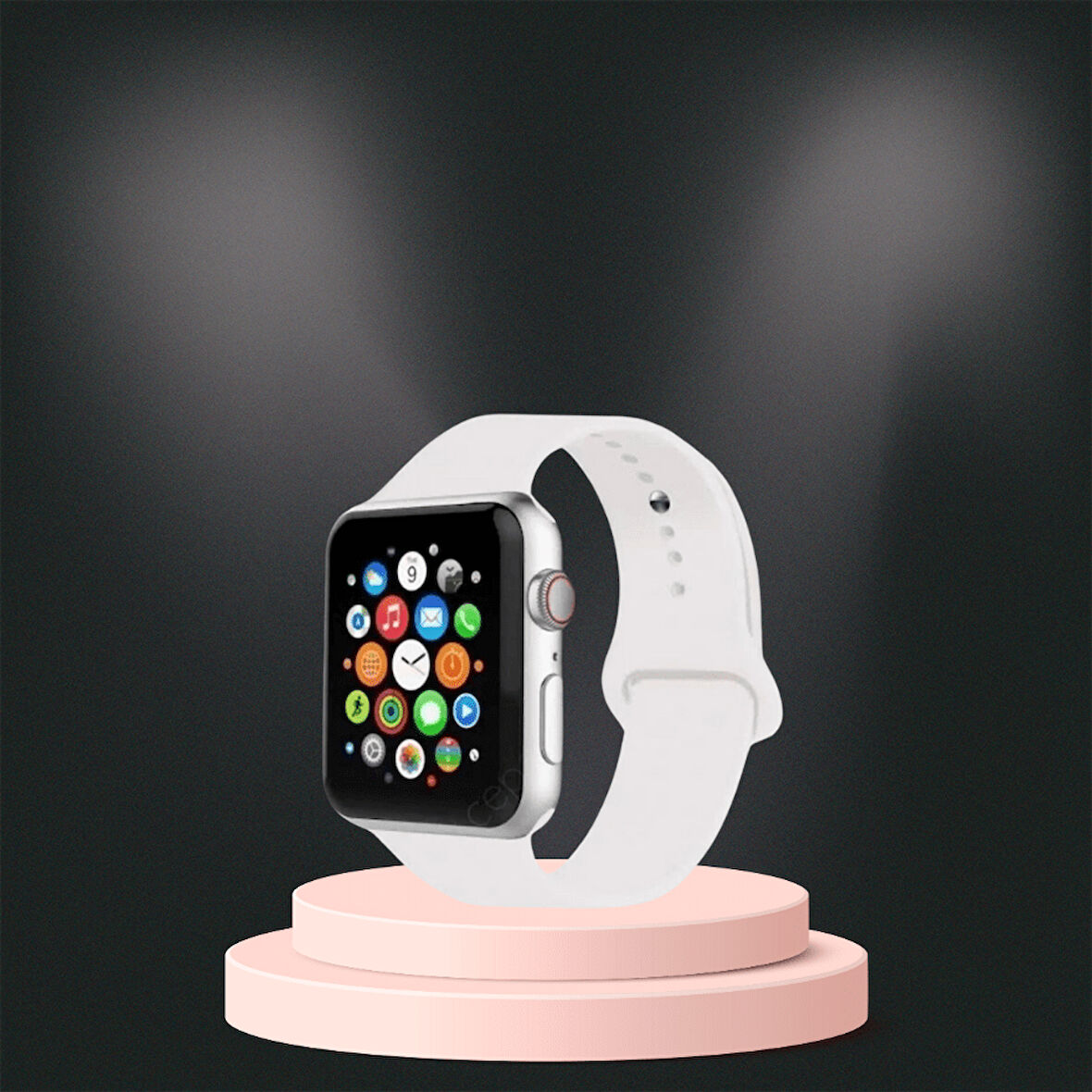 Apple Watch  ultra Silikon Kordon 42-44-45-49 Mm/L Uyumlu BEYAZ