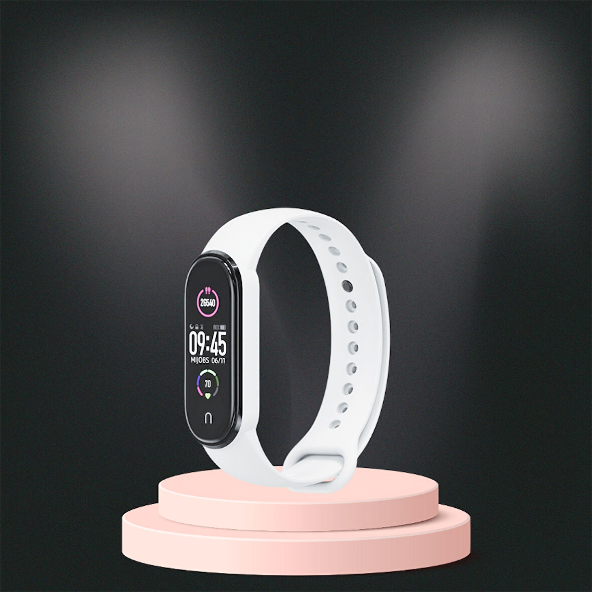 Mi Band 3-4 Uyumlu  Silikon Kordon M3-M4 Uyumlu BEYAZ