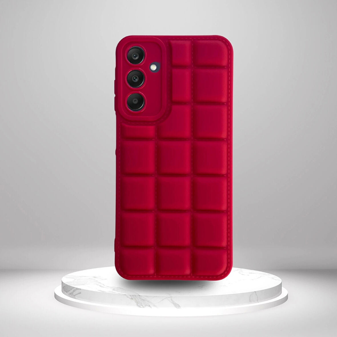 Samsung A35 5G Uyumlu  Silikon Madlen Case KIRMIZI