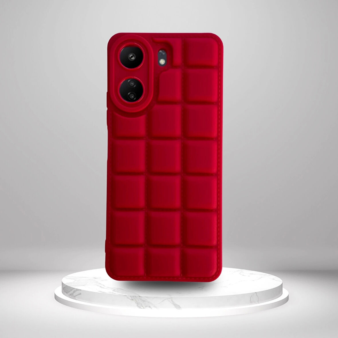 Xiaomi Redmi 13C 4G Uyumlu  Silikon Madlen Case KIRMIZI