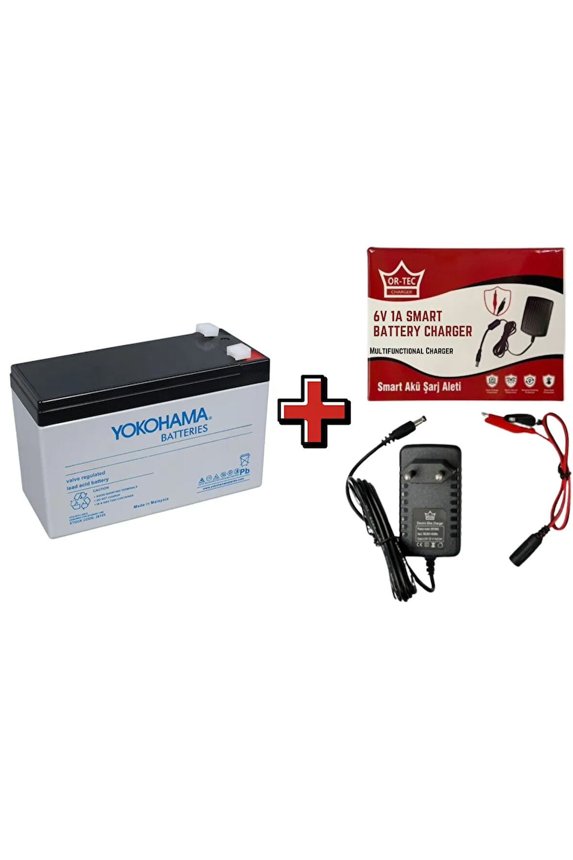 6 Volt 12 Amper Oyuncak Aküsü Pili Batarya + Akü Pil Şarj Cihazı