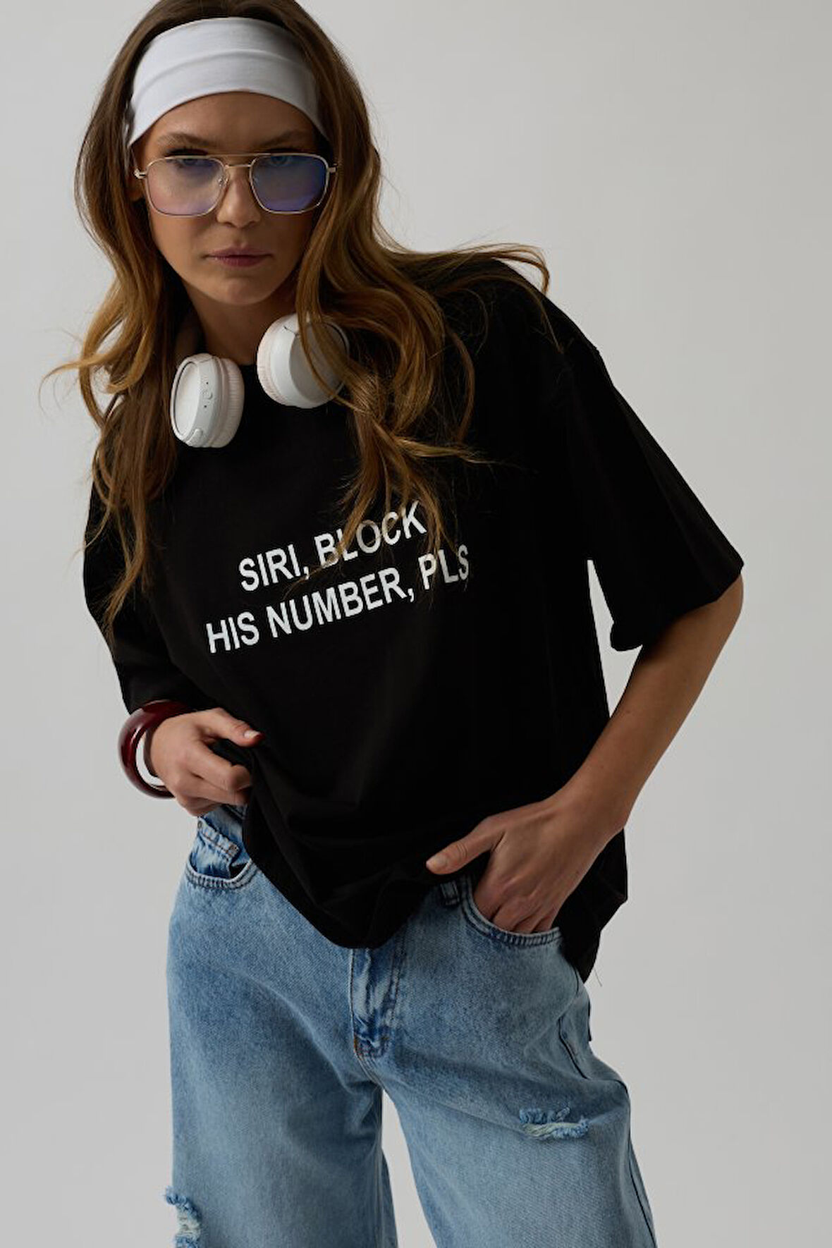 leyla sanat sanata yeni bir bakış açısı Ön Baskılı Oversize T-Shirt