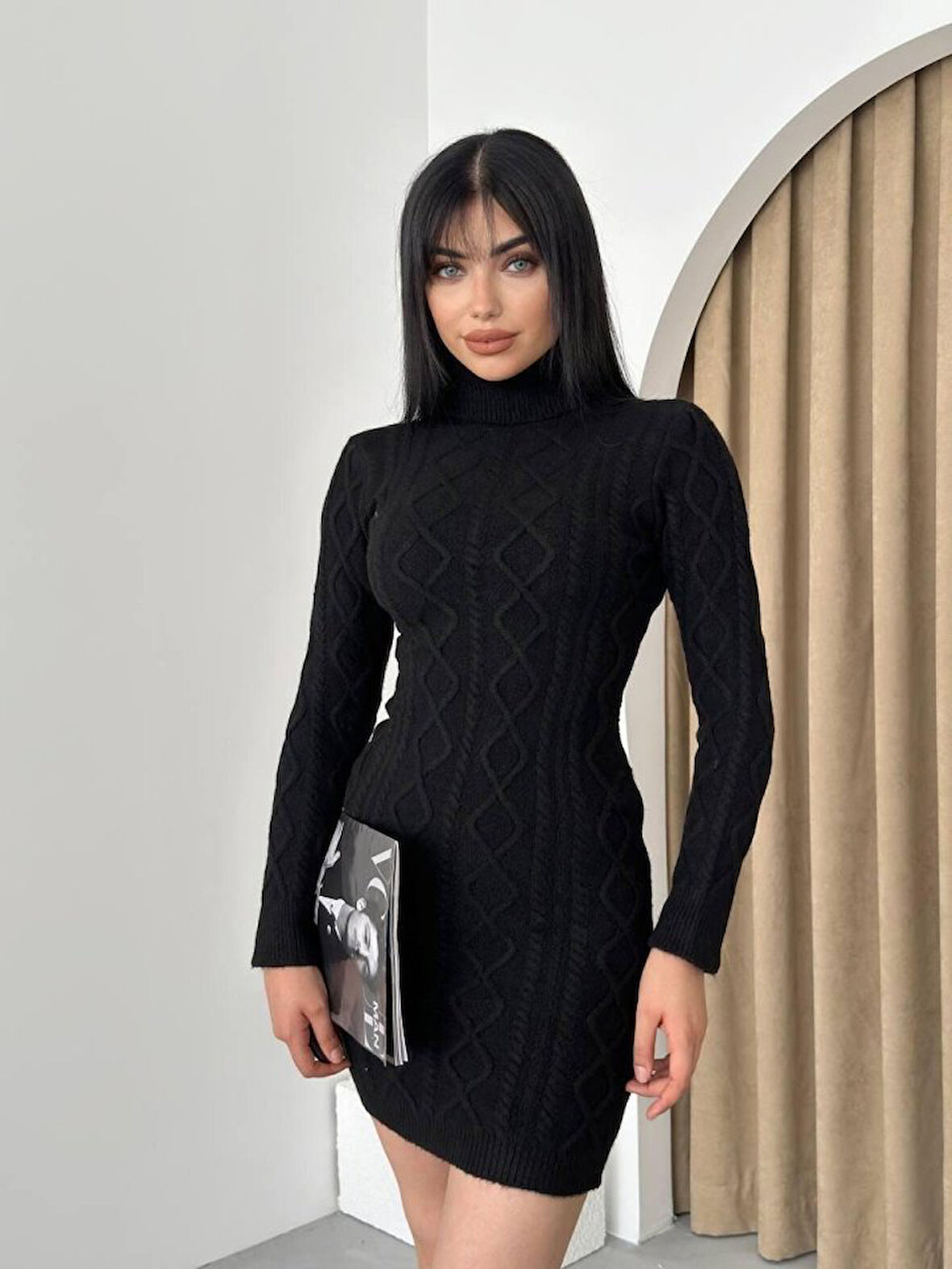 leyla sanat sanata yeni bir bakış açısı Livorna Boğazlı Mini Elbise