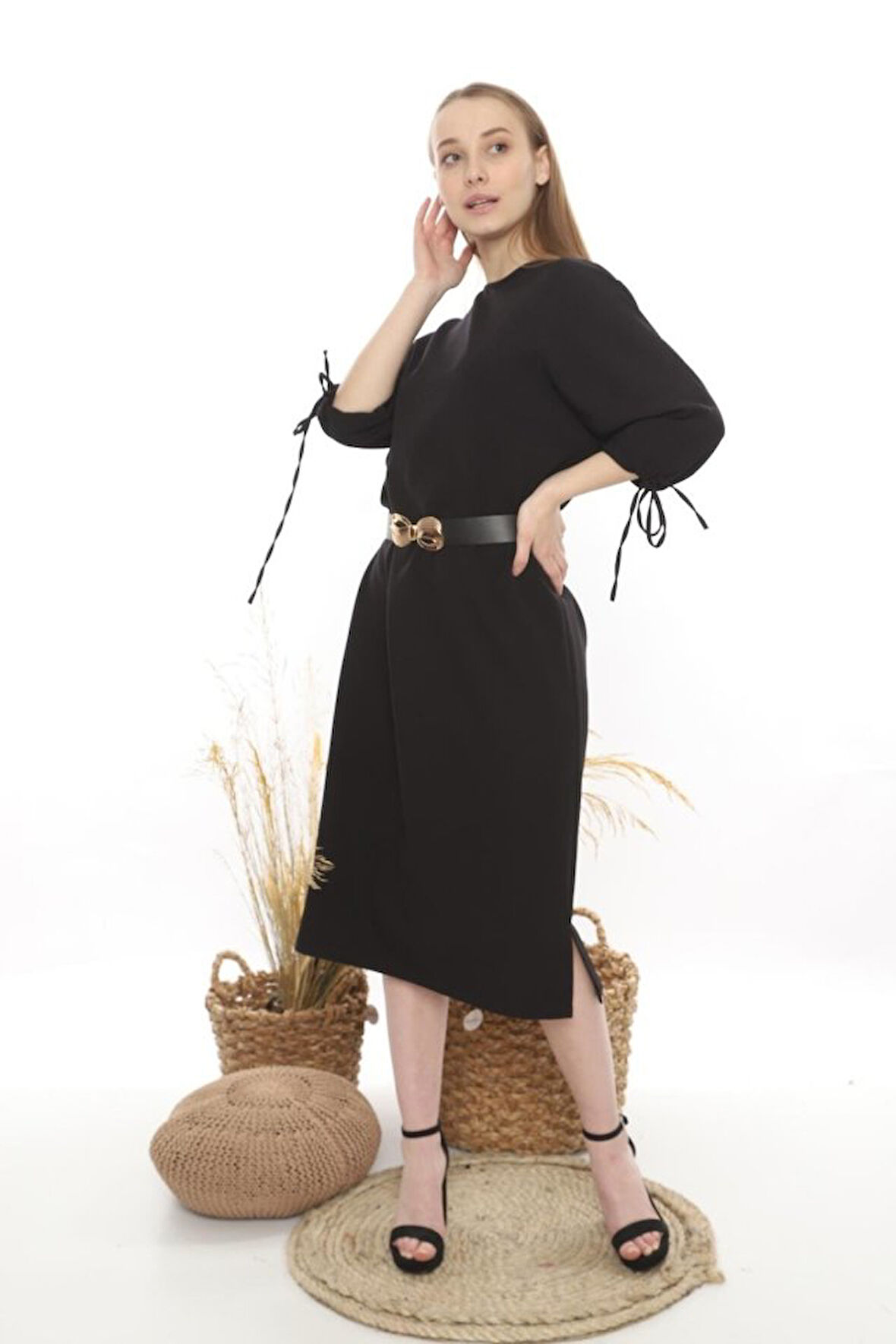 leyla sanat sanata yeni bir bakış açısı Siyah Topshop Yırtmaçlı Elbise