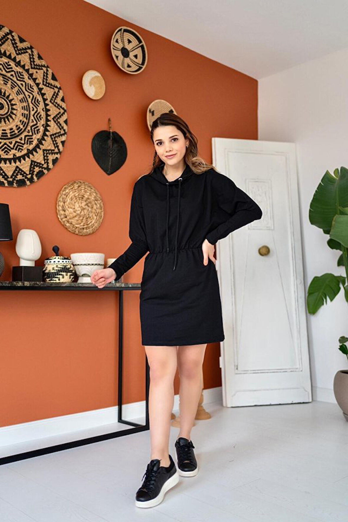 leyla sanat sanata yeni bir bakış açısı Siyah Sweatshirt Spor Elbise